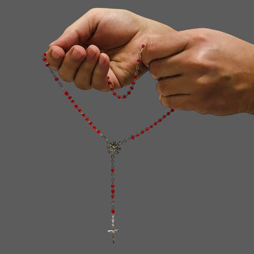 Lembrancinha Terço Crisma Em Miçanga Cor Vermelho