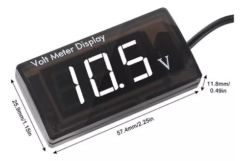 Medidor de voltímetro digital de 12 V CC para automóvil, pantalla LED,  voltaje CC 5-28 V, pantalla de voltaje impermeable, medidor de voltímetro