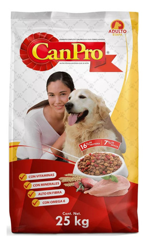 Canpro 25 Kg + Mazacan Para Perro 1 Pza