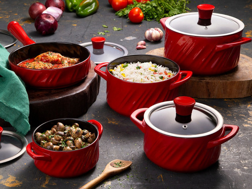 Conjunto De Panelas Twist 5 Peças - Pomodoro - Ceraflame Pomodoro