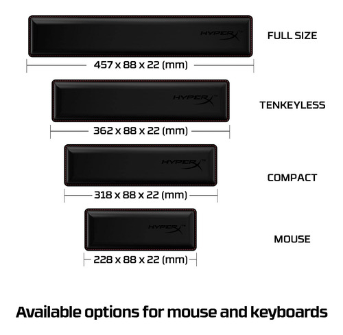 Reposamunecas Hyperx Tenkeyless, Espuma Viscoelástica, Es...