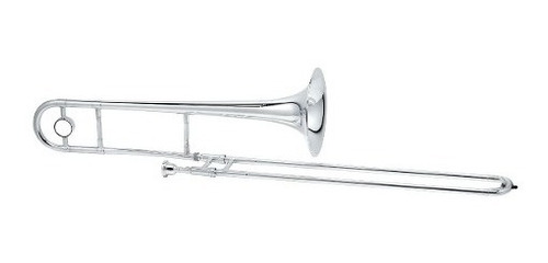 Trombon Tenor Abs Plastico Parquer Plateado Funda Soporte