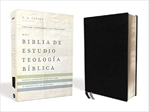 Biblia Nvi De Estudio Teología Bíblica Piel Fabricada Negro