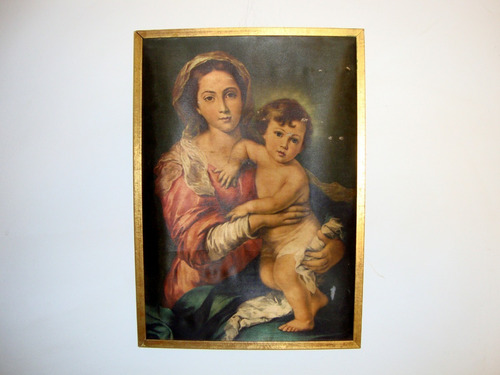 Imagem 1 de 10 de Renascença Madonna Impresso Seda Milano Italia Século 19