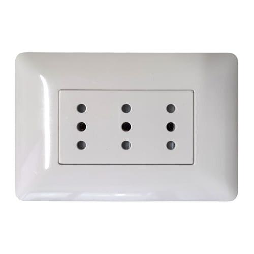  Enchufe Triple 10a 250v Triplex Blanco Stanford