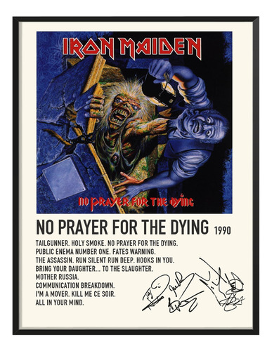 Cuadro Iron Maiden Music Album Tracklist Exitos No Prayer