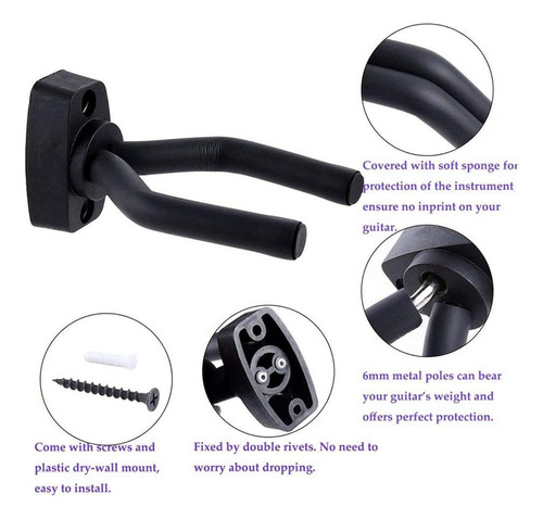 Soporte De Pared Para Guitarra Gancho Giratorio Para Guita.
