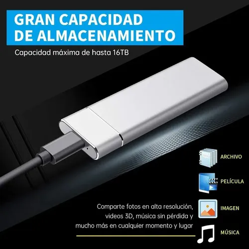 Lightweight 16tb Ssd External Hard Drive With Usb Black
