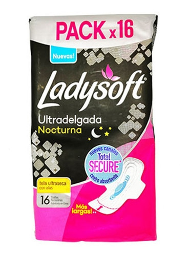 Toallas Higienicas Ladysoft Ultra Delgada Noche 16 Un