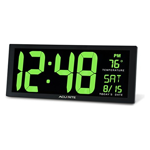 Acurite 75155m 14.5  Grande Led Verde Reloj Digital Pulgadas