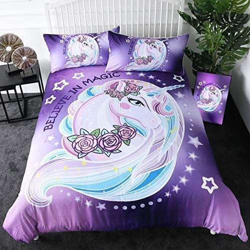 Sleepwish Purple Aqua Unicorn Bedding Sets Niños Niñas Rose 