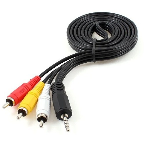 Imagen 5 de 6 de Cable De Audio Y Video - Plug 3.5 St M A 3 Rca M 1.8m - Dvd