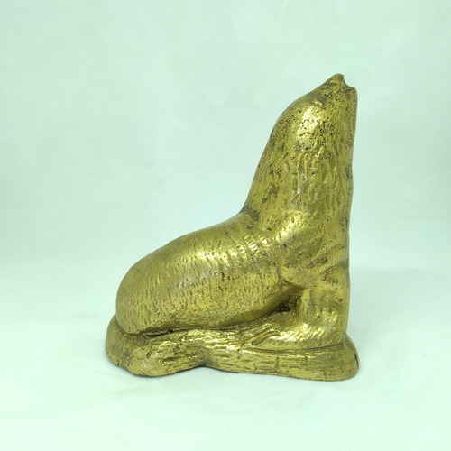 Figura Estatuillas Lobo Marino De Bronce (Usado)
