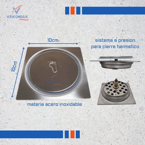 Rejilla Click Clack 10x10 Cm Acero Inoxidable X 2 Unidades