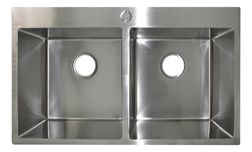 Fregadero Doble Tina Acero Inoxidable Sobre Tope 78x43x21cm