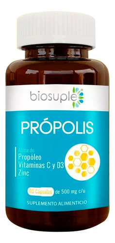 Própolis Biosuple Sistema Inmune Antiviral 60 Caps 500ml Sin sabor