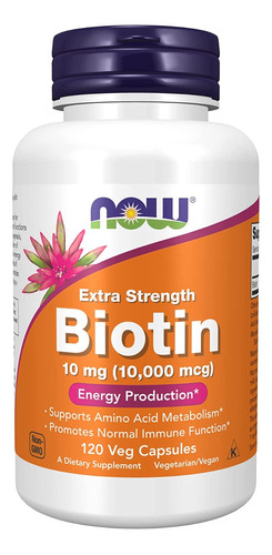 Biotina Biotin 10,000 Mg , Vit B7 , 120 Comprimidos ,