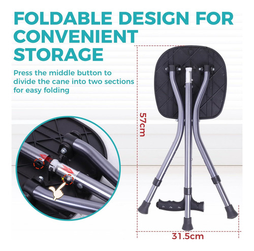 Antuntra Portable Plegable Castreando Con Asiento, Asiento