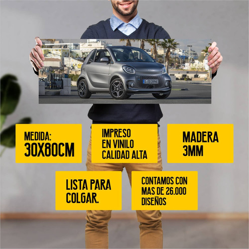 Cuadro 30x80cm Auto 2020 Smart Eq Fortwo Cabrio 175