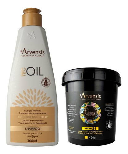  Kit Shampoo Tec Oil 300ml E Máscara Cachos 2x1 450g