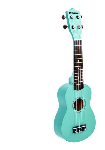 Ukelele Soprano Midiplus De Madera Con Funda Color Verde