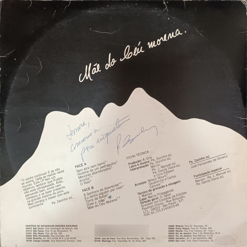Lp Vinil - Padre Zezinho - Autografado (Usado)