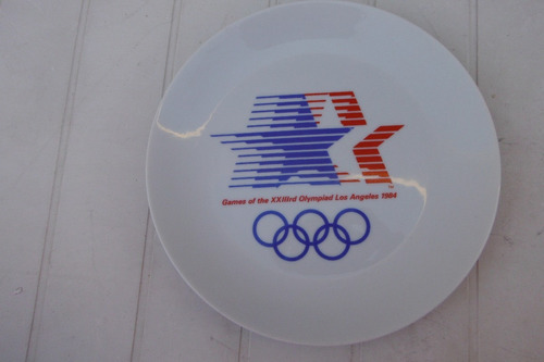 Plato Olimpiadas Los Angeles 1984 Logo Retro Vintage Sports
