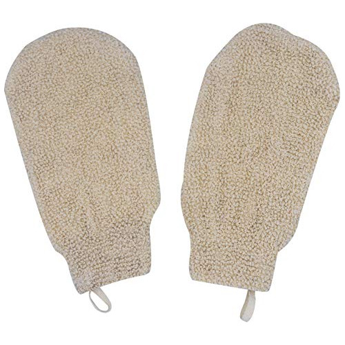 2 Paquete Natural Exfoliante Naturaleza Terry Bath Mitt...