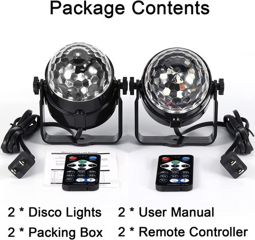 2 Piezas Globo Colorido Rgb Led Iluminación Láser Dj Party