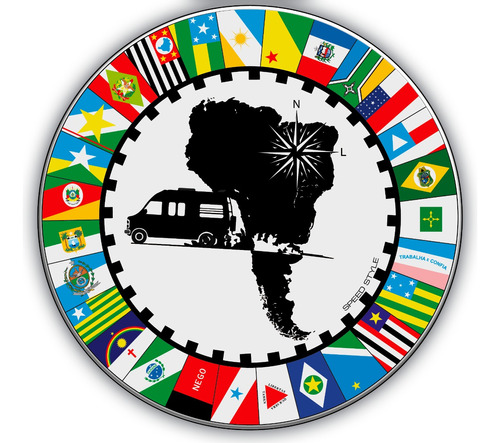 Adesivo Resinado Bandeiras Estados Brasileiros Motorhome 