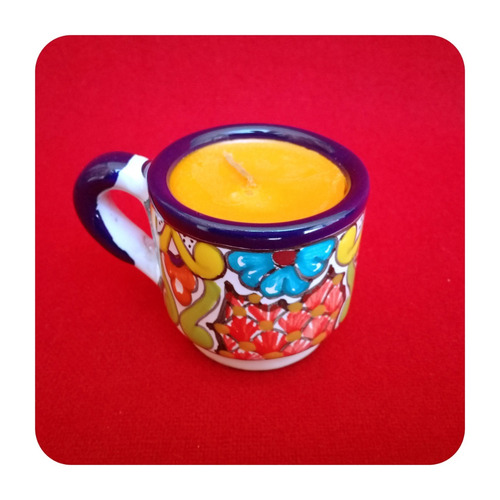Imagen 2 de 4 de 50 Velas De Talavera Poblana Tarrito 6 Cm Mejor Precio Vls