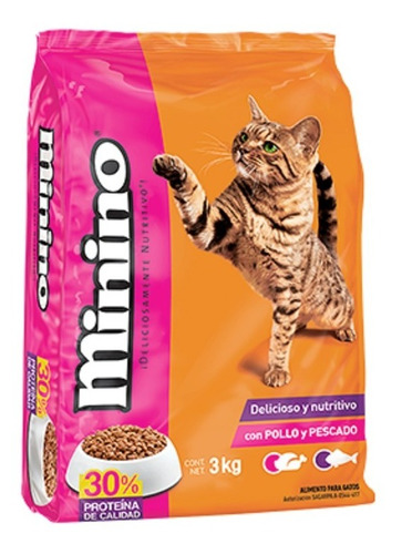 Alimento Minino Adulto Gato 3kgs Sabor Pollo Pescado