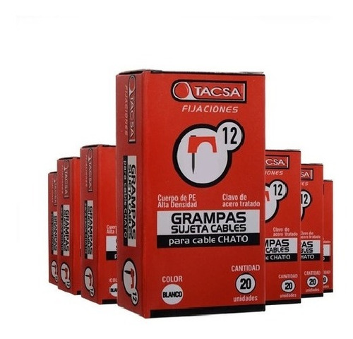 Grampas N°12 Tacsa Para Cable Chato Caja X 20 Uds