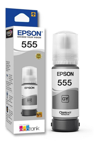 Tinta Original Epson 555 Gris T555520 Ecotank L8160 L8180