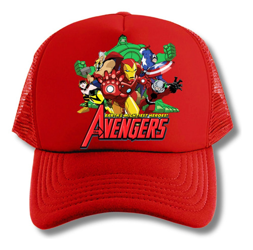 Gorra Avengers Vengadores Animado Series Geeks Red Truckers