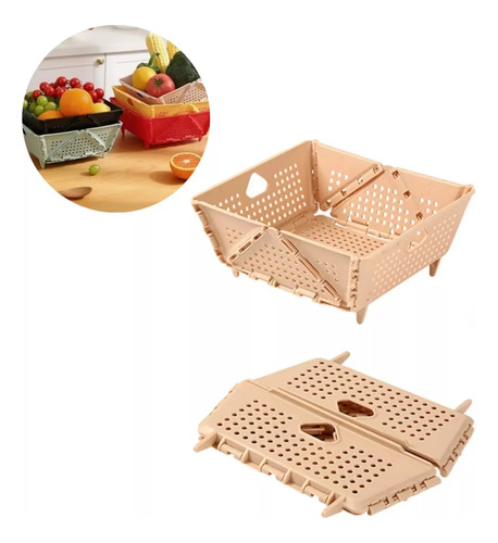Colador Plegable Multiuso Para Cocina Cesta Escurridora Para Frutas Y Verduras Compacto Y Fácil De Almacenar Ideal Para Escurrir Alimentos Y Lavado De Ingredientes