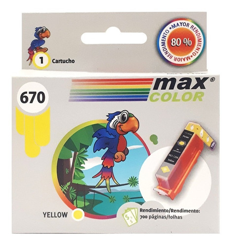 Cartucho Maxcolor Amarillo Para Hp Deskjet 4615 Cz116al