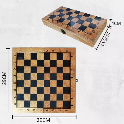 Tabuleiro Jogo de Xadrez Profissional Unyhome Caixa Luxo MDF