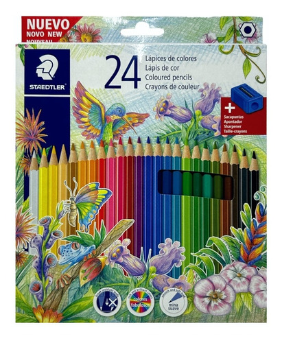 Pinturitas Staedtler Lapices Escolares 24 Colores Sacapunta