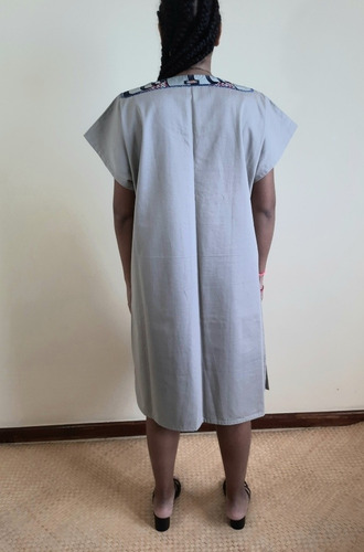 Imagem 5 de 5 de Vestido Kaftan Feminino Curto Tecido Bakhita