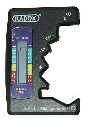 Probador Carga De Baterias Boton Aa Aaa C D 9v 660-150 Radox
