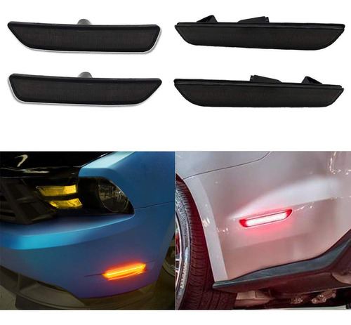 Luz Marcador Lateral Para Ford Mustang Color Ambar Rojo