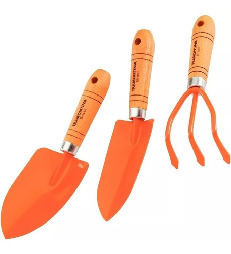 Imagem 1 de 6 de Kit Para Jardinagem Tramontina 78102801 Com 3 Peças