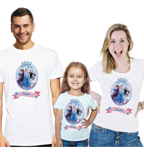 Kit 4 Playeras Frozen Personalizada Fiestas