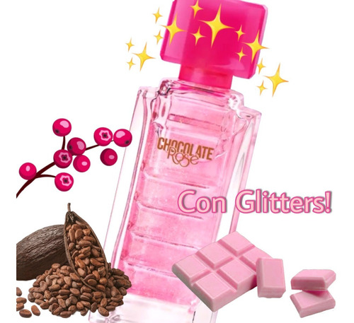 Perfume Chocolate Rosé Body Spray Colonia Suave Con Glitters