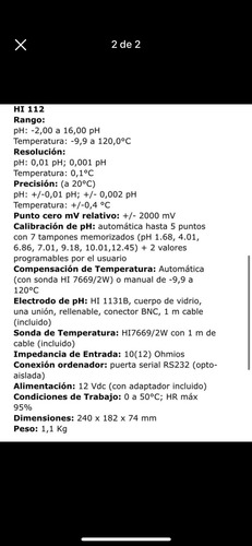 Medidor De Ph Hanna Hi 112