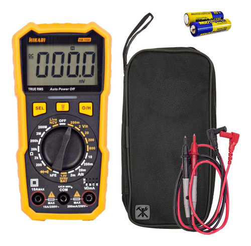 Multímetro Digital Hm-1500 Hikari True Rms Linha C/ Bolsa