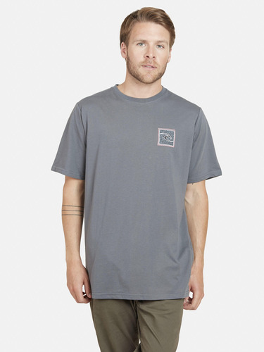 Polera Rc The Crackled Hombre Gris Oscuro Rip Curl