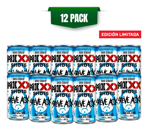 Bebida Dos Equis Azulito Mixx Shots 12 Latas De 237ml