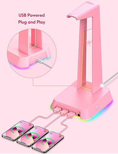 Phnixgam Rgb Auriculares Con Aux De 35 Mm Y 3 Puertos Usb